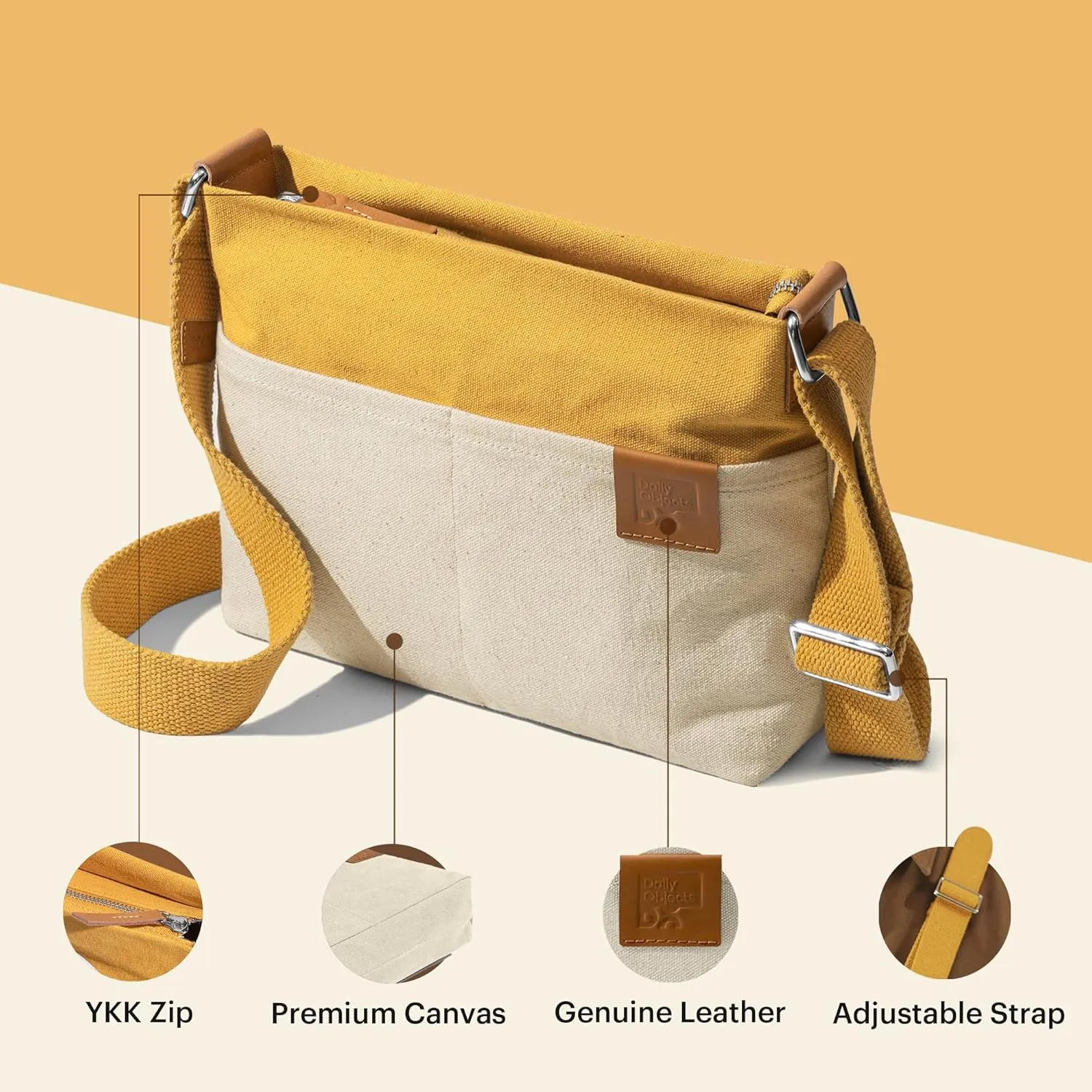 Unisex All Sunday Crossbody Messenger Bag | Trendy Cotton Handbag Purse | Shoulder Bag Organiser