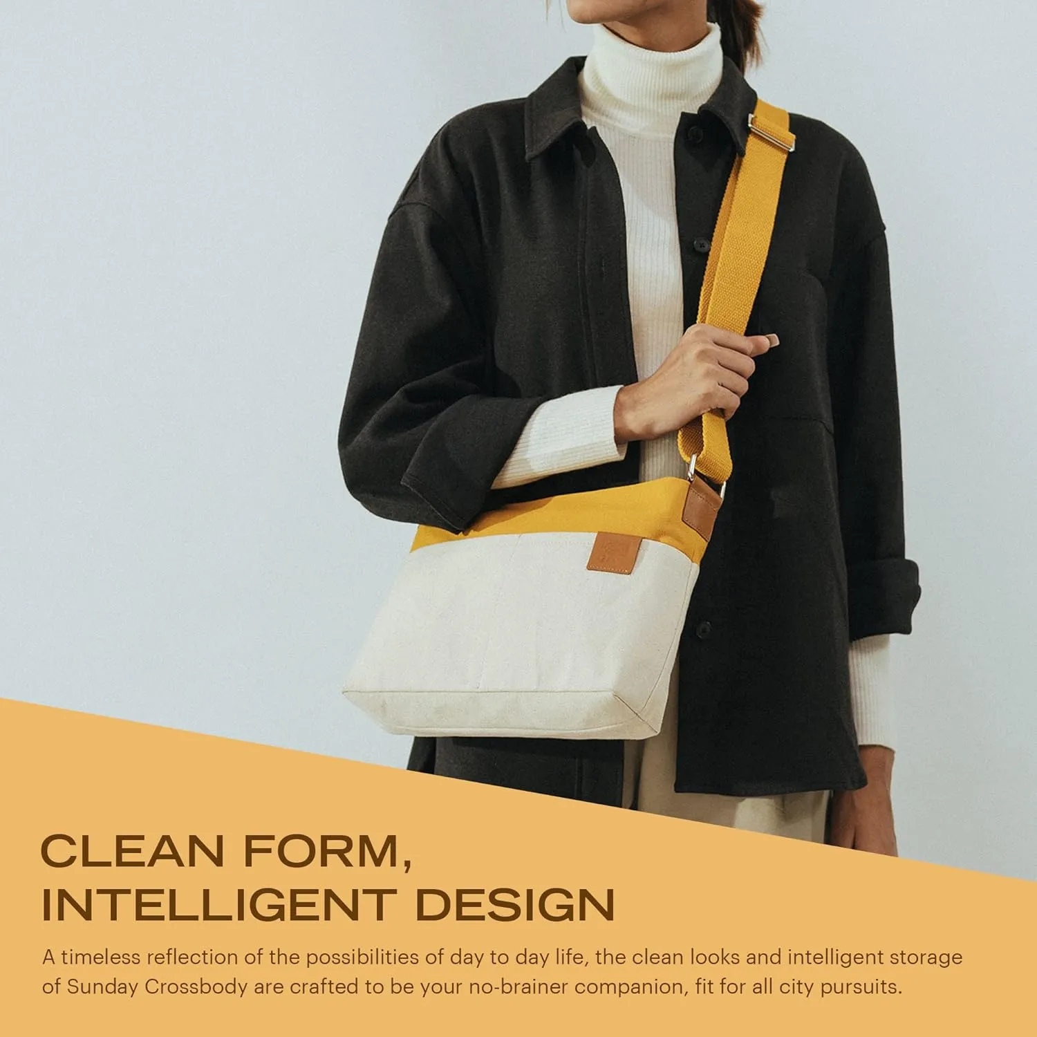 Unisex All Sunday Crossbody Messenger Bag | Trendy Cotton Handbag Purse | Shoulder Bag Organiser