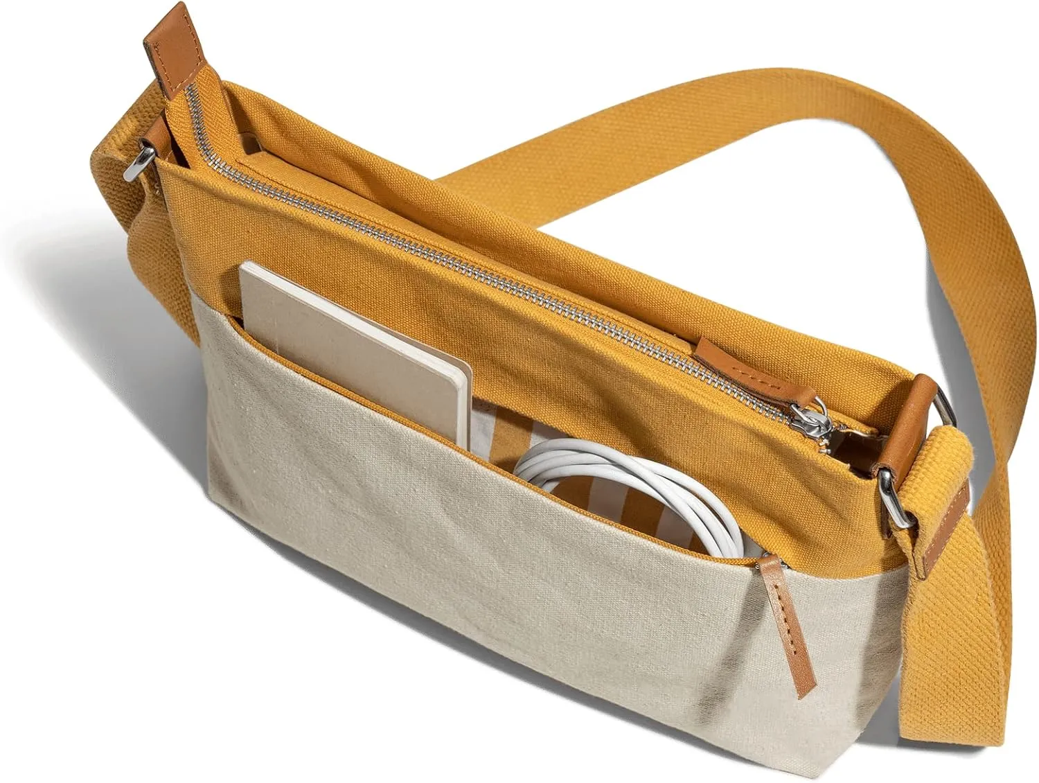 Unisex All Sunday Crossbody Messenger Bag | Trendy Cotton Handbag Purse | Shoulder Bag Organiser