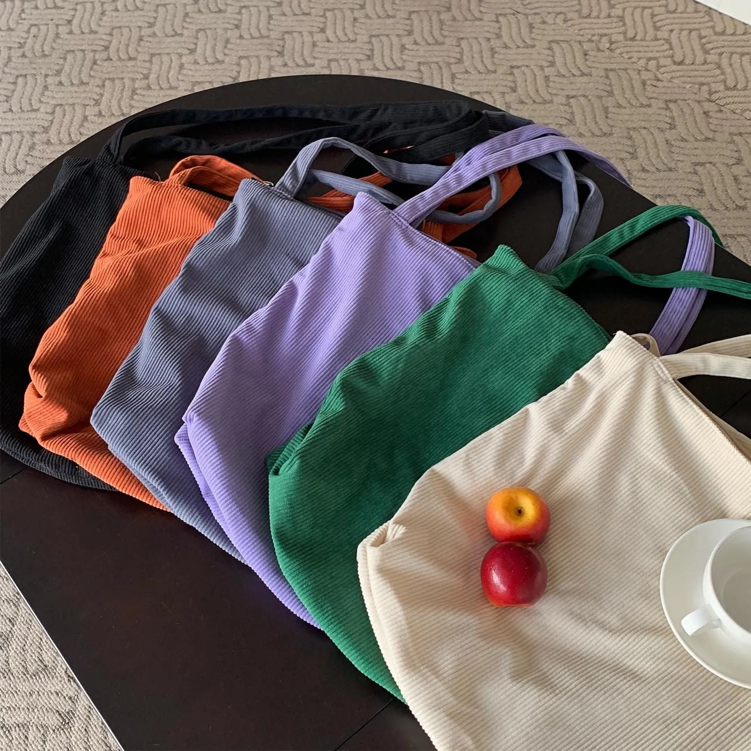 WantGor Women Corduroy Tote Bag, Large Shoulder Hobo Bags Casual Handbags Big Capacity Shopping Work Bag